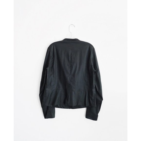 Vtg Jil Sander Washed Black Cotton Zip Jacket 12 - Picture 2 of 6